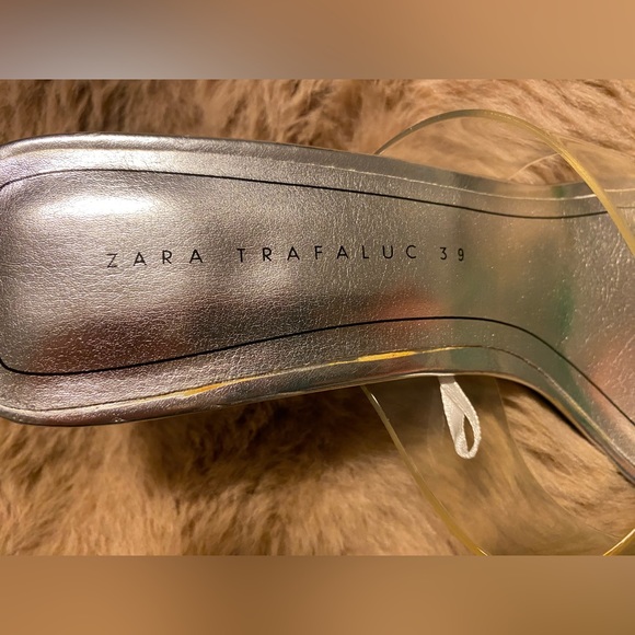 ZARA transparent criss-cross straps slide sandals with translucent heels 8.5 - Picture 3 of 6